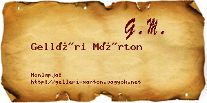 Gelléri Márton névjegykártya
